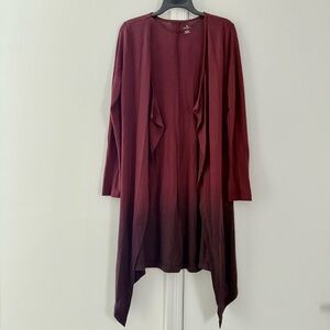 Worthington Maroon Open Front Cardigan